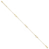 14k Diamond-cut Open Heart 3-Station 10 inch Plus 1 inch Extender - Total 11 inch Anklet