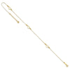 14k Diamond-cut Open Heart 3-Station 10 inch Plus 1 inch Extender - Total 11 inch Anklet