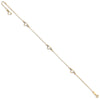 14k Diamond-cut Open Heart 3-Station 9 inch Plus 1 inch Extender - Total 10 inch Anklet