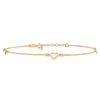 14k Diamond-cut Open Heart 3-Station 9 inch Plus 1 inch Extender - Total 10 inch Anklet