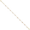 14k Two-tone Hammered Open Hearts and Oval Link 9 inch Plus 1 inch Extender - Total 10 inch Anklet