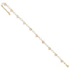 14k Two-tone Hammered Open Hearts and Oval Link 9 inch Plus 1 inch Extender - Total 10 inch Anklet