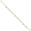 14K Tri-Color Dangle Hearts 9 inch Plus 1 inch Extender Total 10 inch Anklet