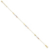 14K Tri-Color Diamond-cut Hearts 9 inch Plus 1 inch Extender - Total 10 inch Anklet