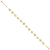 14k Ruffle Star Flowers 9 inch Plus 1 inch Extender - Total 10 inch Anklet