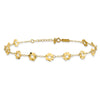 14k Ruffle Star Flowers 9 inch Plus 1 inch Extender - Total 10 inch Anklet
