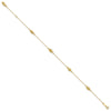 14k Diamond-cut Rice Puff Beads 4-Station 9 inch Plus 1 inch Extender - Total 10 inch Anklet