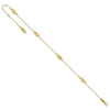 14k Diamond-cut Rice Puff Beads 4-Station 9 inch Plus 1 inch Extender - Total 10 inch Anklet