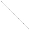 14k White Gold Diamond-cut Rice Puff Beads 4-Station 10 inch Plus 1 inch Extender - Total 11 inch Anklet