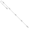 14k White Gold Diamond-cut Rice Puff Beads 4-Station 10 inch Plus 1 inch Extender - Total 11 inch Anklet