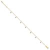 14K Two-Tone Mirror Bead Dangles 9 inch Plus 1 inch Extender Total 10 inch Anklet