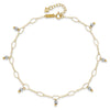 14K Two-Tone Mirror Bead Dangles 9 inch Plus 1 inch Extender Total 10 inch Anklet