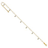 14K Two-Tone Mirror Bead Dangles 9 inch Plus 1 inch Extender Total 10 inch Anklet