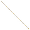 14K Polished Disc 9-Station 9 inch Plus 1 inch Extender - Total 10 inch Anklet