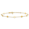 14K Polished Disc 9-Station 9 inch Plus 1 inch Extender - Total 10 inch Anklet