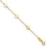 14K Polished Disc 9-Station 9 inch Plus 1 inch Extender - Total 10 inch Anklet