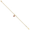 14K Red and Black Enameled Ladybug 9 inch Plus 1 inch Extender Total 10 inch Anklet