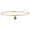 14K Red and Black Enameled Ladybug 9 inch Plus 1 inch Extender - Total 10 inch Anklet
