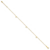 14K Open Star 3-Station 9 inch Plus 1 inch Extender - Total 10 inch Anklet