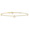14K Open Star 3-Station 9 inch Plus 1 inch Extender - Total 10 inch Anklet