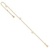 14K Open Star 3-Station 9 inch Plus 1 inch Extender - Total 10 inch Anklet