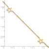 14K Open Star 3-Station 9 inch Plus 1 inch Extender - Total 10 inch Anklet