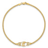 14k Polished Dolphin and Filigree Bismark Chain 9 inch Anklet
