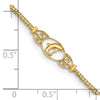14k Polished Dolphin and Filigree Bismark Chain 9 inch Anklet