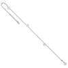 14K White Gold Open Star 3-Station 9 inch Plus 1 inch Extender - Total 10 inch Anklet
