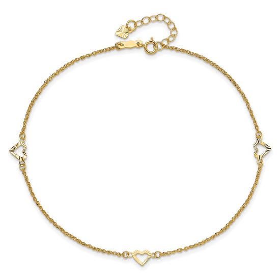 Gold Heart Anklets