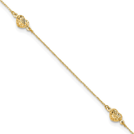 Gold Heart Anklets