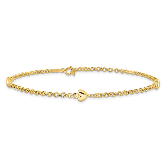 Gold Heart Anklets