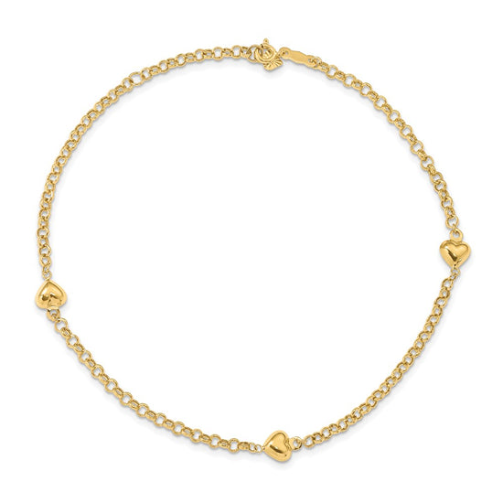 Gold Heart Anklets