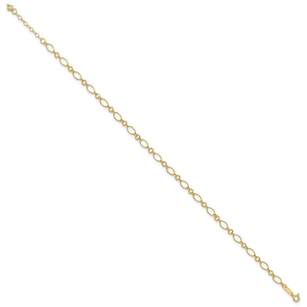 Gold Fancy Link Anklets with 1 inch extensions