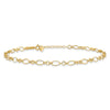 14k Fancy Figaro Link 9 inch Plus 1 inch Extender - Total 10 inch Anklet