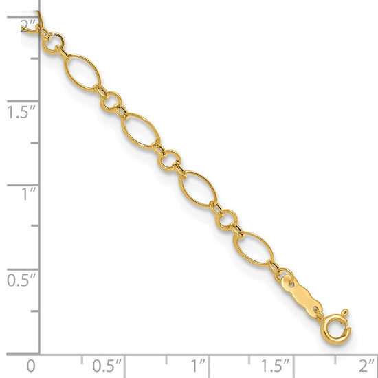 Gold Fancy Link Anklets with 1 inch extensions