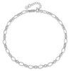 14k White Gold Fancy Figaro Link 9 inch Plus 1 inch Extender - Total 10 inch Anklet