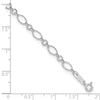 14k White Gold Fancy Figaro Link 9 inch Plus 1 inch Extender - Total 10 inch Anklet