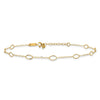 14k Textured Oval Shapes 9 inch Plus 1 inch Extender Total 10 inch Anklet