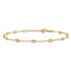 14k Textured Rice Puff Beads 9 inch Plus 1 inch Extender Total 10 inch Anklet