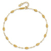 14k Textured Rice Puff Beads 9 inch Plus 1 inch Extender - Total 10 inch Anklet