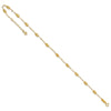 14k Textured Rice Puff Beads 9 inch Plus 1 inch Extender - Total 10 inch Anklet