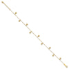 14k Hollow Dangle Circles 9 inch Plus 1 inch Extender - Total 10 inch Anklet