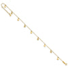 14k Hollow Dangle Circles 9 inch Plus 1 inch Extender - Total 10 inch Anklet