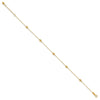 14k Diamond-cut Beads 5-Station 9 inch Plus 1 inch Bead Dangle Extender - Total 10 inch Anklet