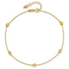 14k Diamond-cut Beads 5-Station 9 inch Plus 1 inch Bead Dangle Extender Total 10 inch Anklet