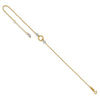 14k Two-tone Circle and Diamond-cut Beads 9 inch Plus 1 inch Bead Dangle Extender - Total 10 inch Anklet