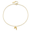14k Dolphin Charm Dangle 9 inch Plus 1 inch Extender - Total 10 inch Anklet