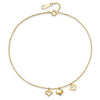 14k Three Heart Dangles 10 inch Plus 1 inch Extender - Total 11 inch Anklet