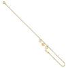 14k Three Heart Dangles 9 inch Plus 1 inch Extender - Total 10 inch Anklet